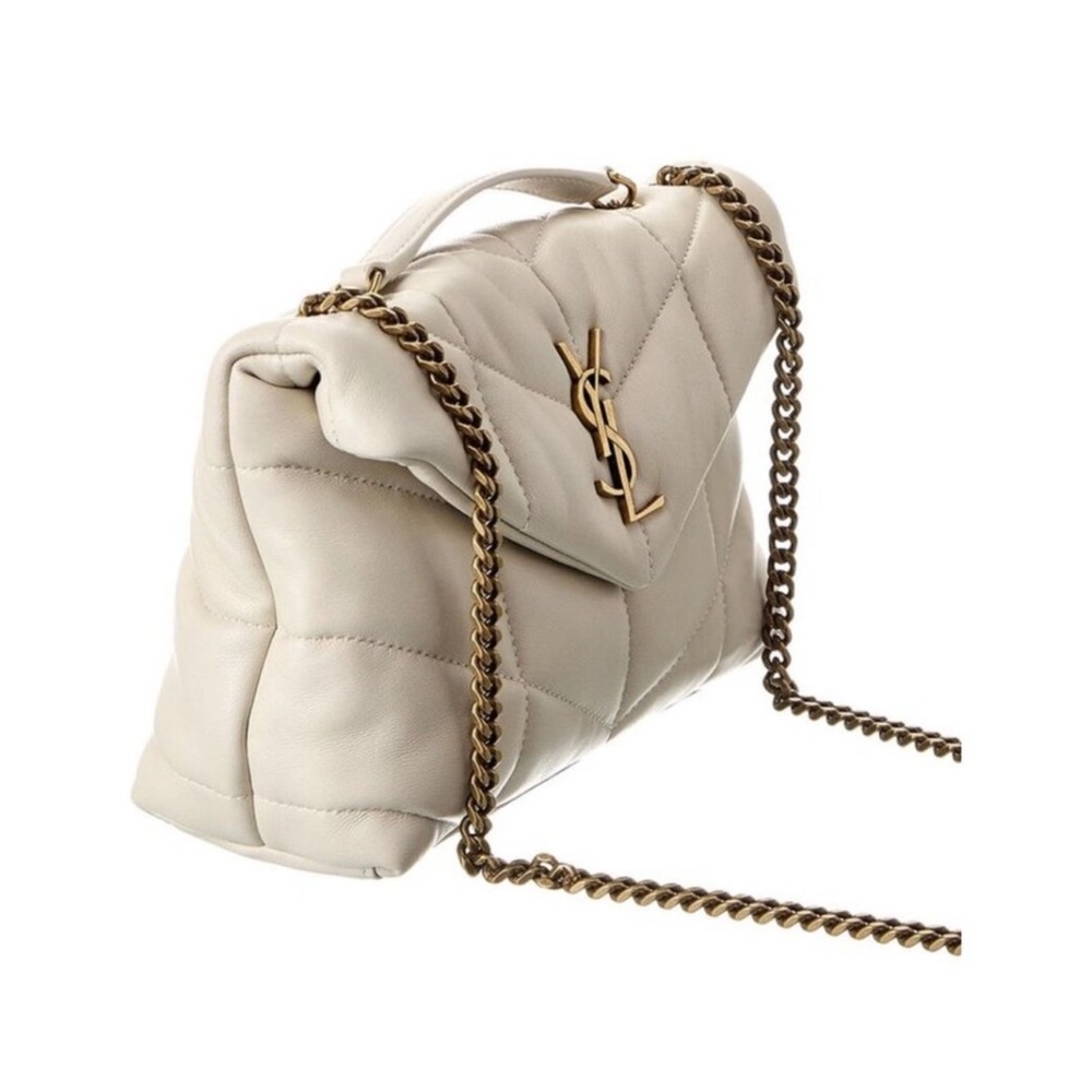 Saint Laurent Quilted Loulou Puffer Shoulder Bag in Crema Soft - Picture 2 of 12
